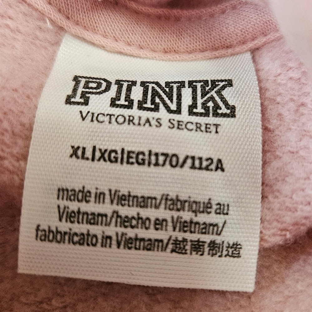PINK Victoria's Secret Hoodie Sweatshirt Womens XL‎ Silver Logo - Picture 7 of 9